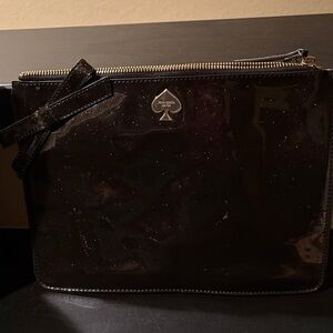 Kate Spade Black Sparkle Pouch with Bow